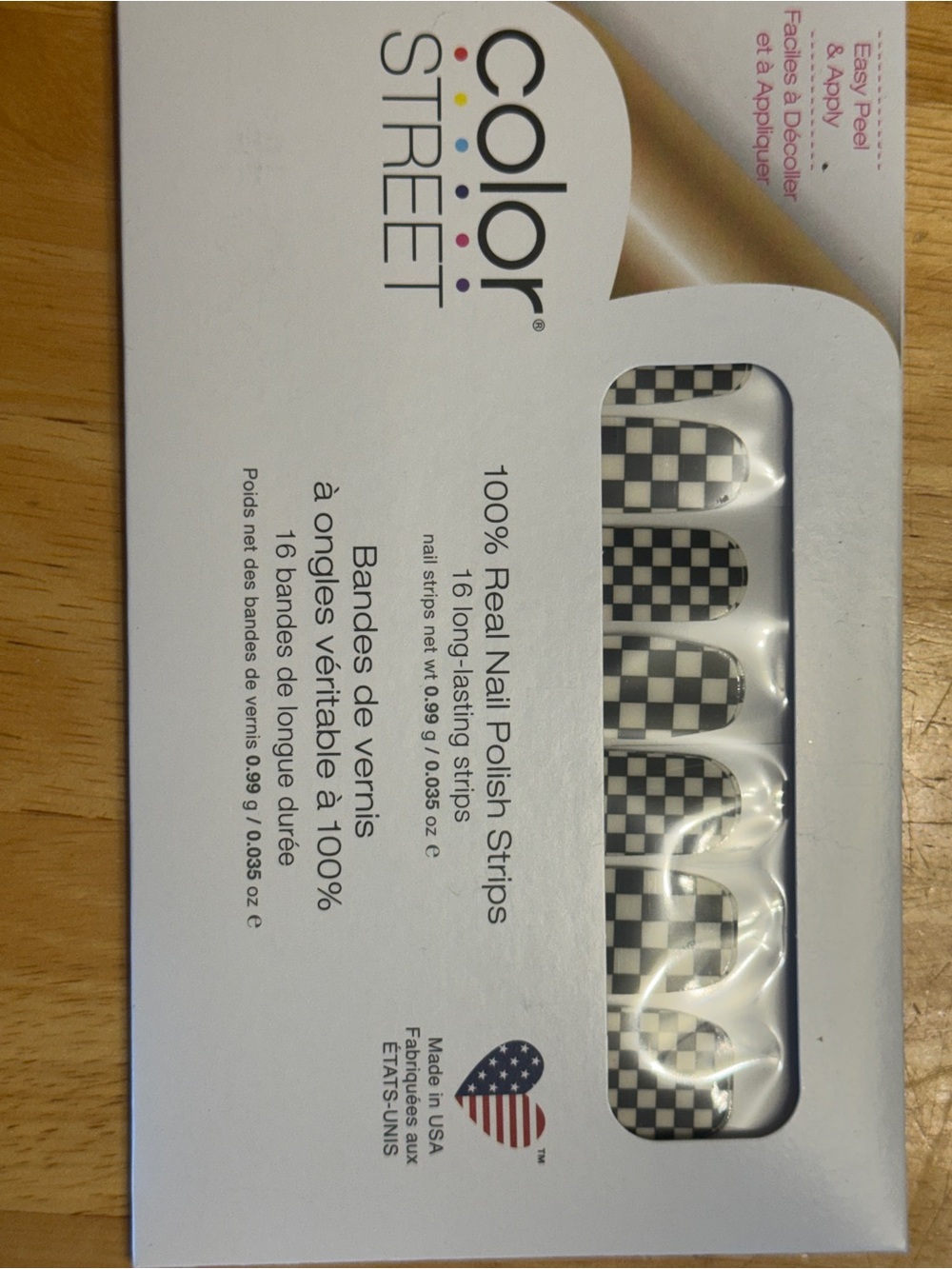 Color Street Checkerboard Nail Polish Strips - Black & Clear